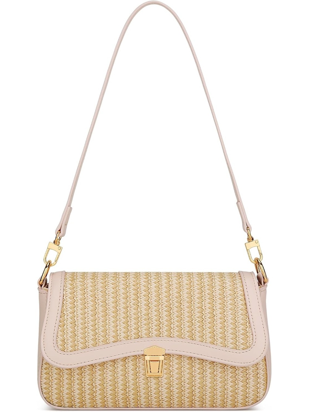 〽️ Women's Weave Beige Cute Hobo Mini Clutch Purses Zipper Small Crossbody Bag